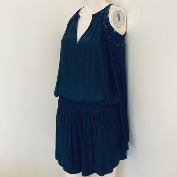 COPY - NWT Ramy Brook Alicia Navy Cold Shouder Dress - Picture 11 of 13